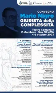 27/09/2023 – Convegno Mario Nigro Giurista della Complessità