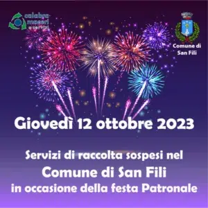 11/10/2023 – Servizi di raccolta sospesi nel Comune di San Fili